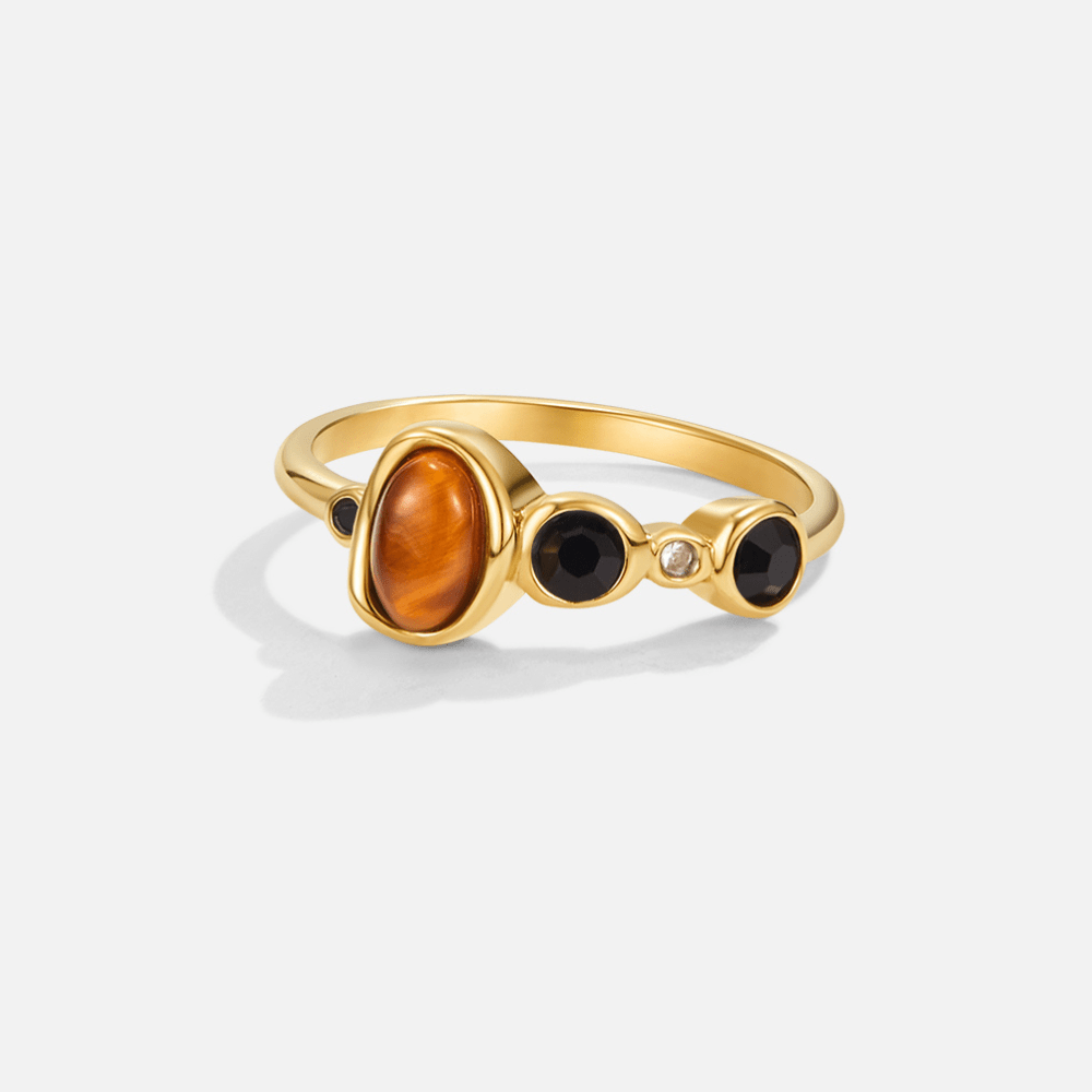 Amber-Tone Crystal Ring-Rings-Yiyae-Yiyae