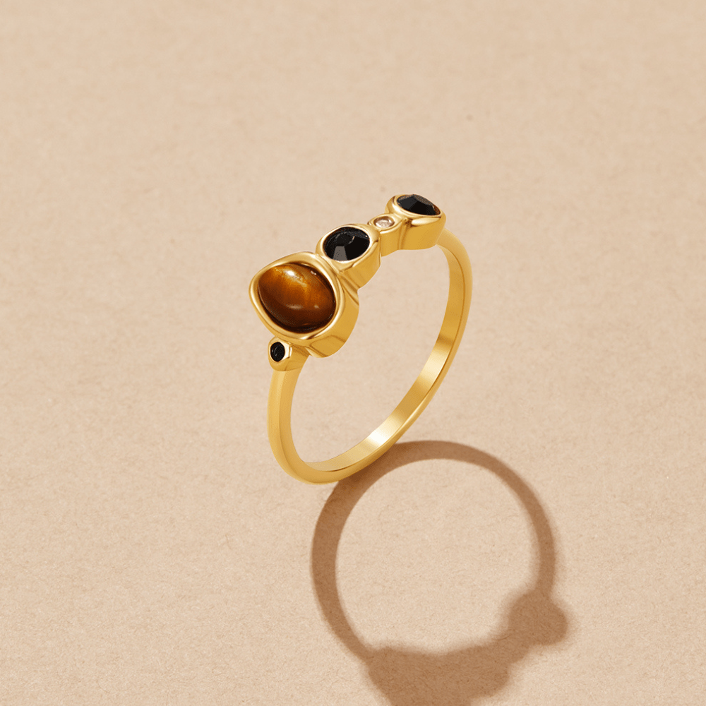 Amber-Tone Crystal Ring-Rings-Yiyae-Yiyae
