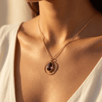 Amethyst Circle Pendant Necklace-Necklaces-Yiyae-Yiyae