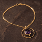 Amethyst Circle Pendant Necklace-Necklaces-Yiyae-Yiyae