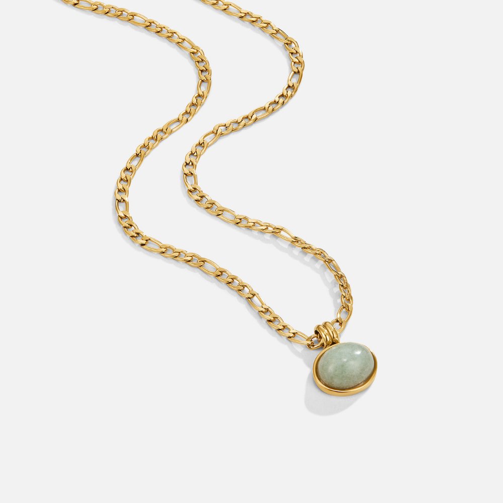 Aventurine Pendant Necklace-Necklaces-Yiyae-Yiyae