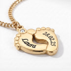 Baby Feet Name Necklace-Necklaces-Yiyae-Yiyae