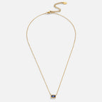 Baguette Birthstone Necklace-Necklaces-Yiyae-Yiyae