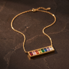 Baguette Birthstone Necklace-Necklaces-Yiyae-Yiyae