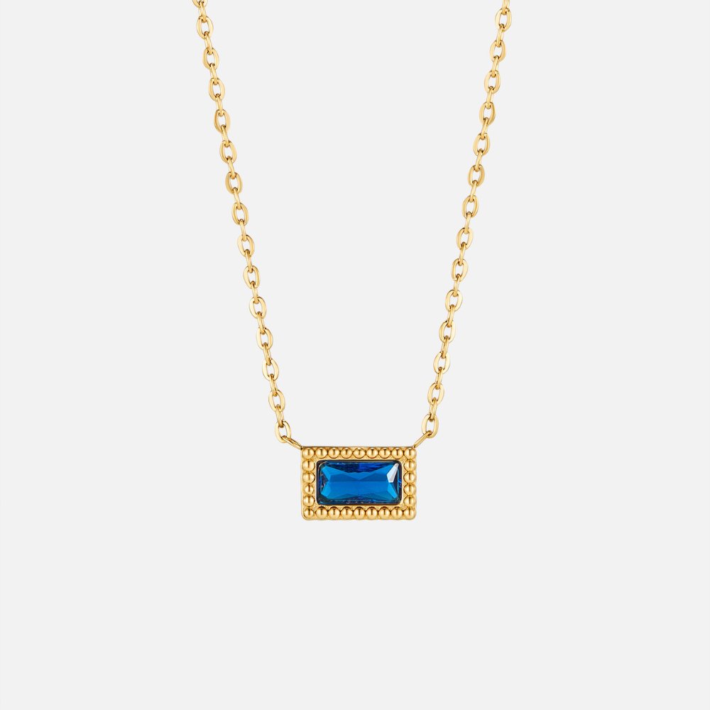 Baguette Birthstone Necklace-Necklaces-Yiyae-December-Yiyae