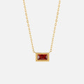 Baguette Birthstone Necklace-Necklaces-Yiyae-January-Yiyae