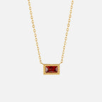 Baguette Birthstone Necklace-Necklaces-Yiyae-January-Yiyae