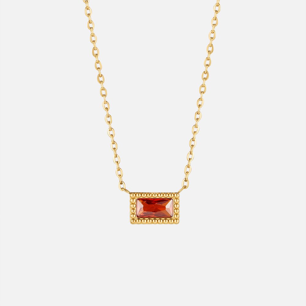 Baguette Birthstone Necklace-Necklaces-Yiyae-November-Yiyae