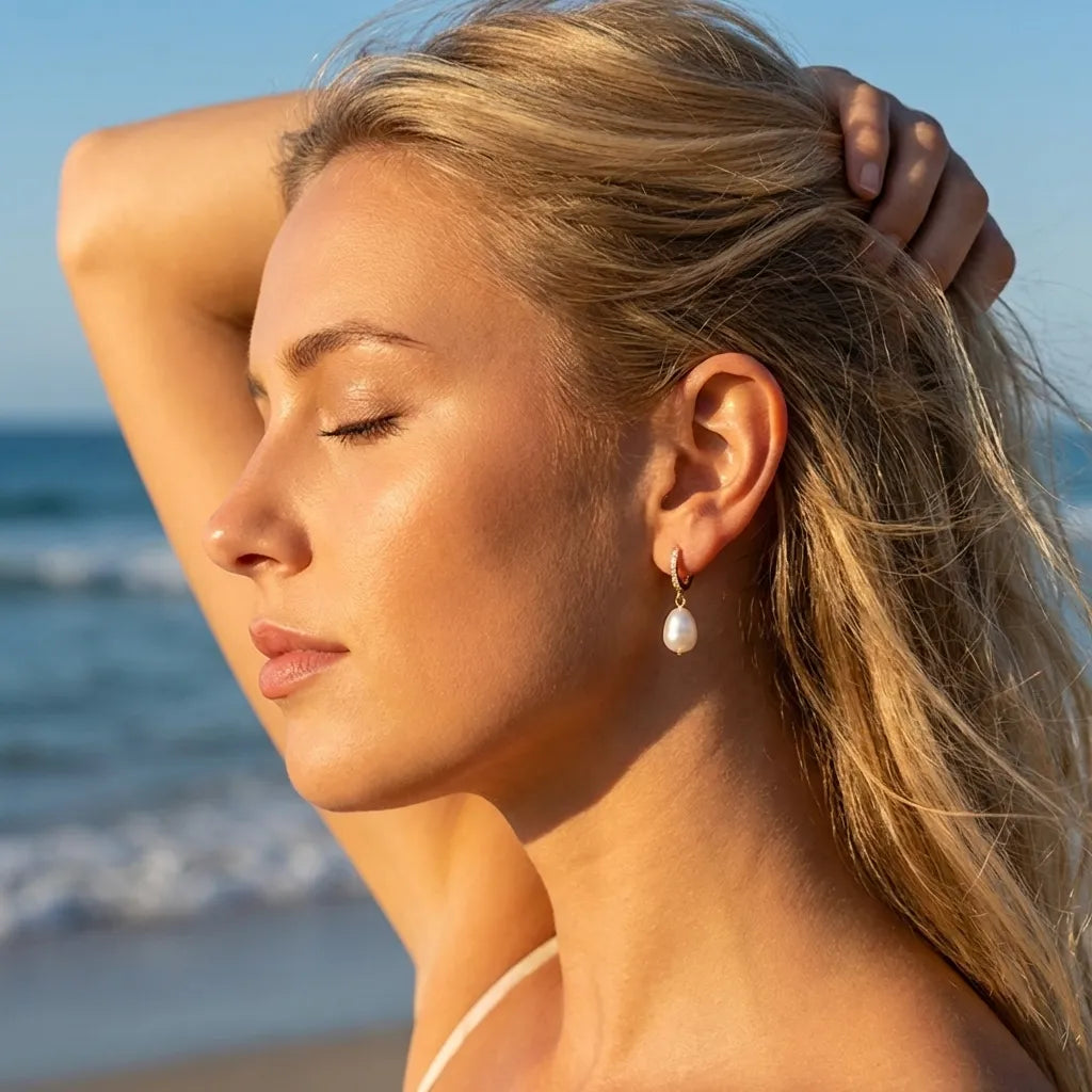 Baroque Pearl Hoops-Earrings-Yiyae-Yiyae