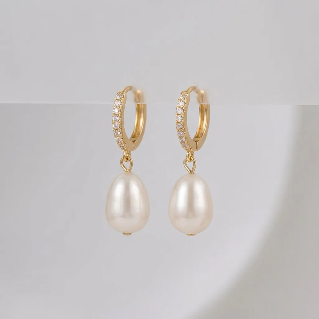 Baroque Pearl Hoops-Earrings-Yiyae-Yiyae