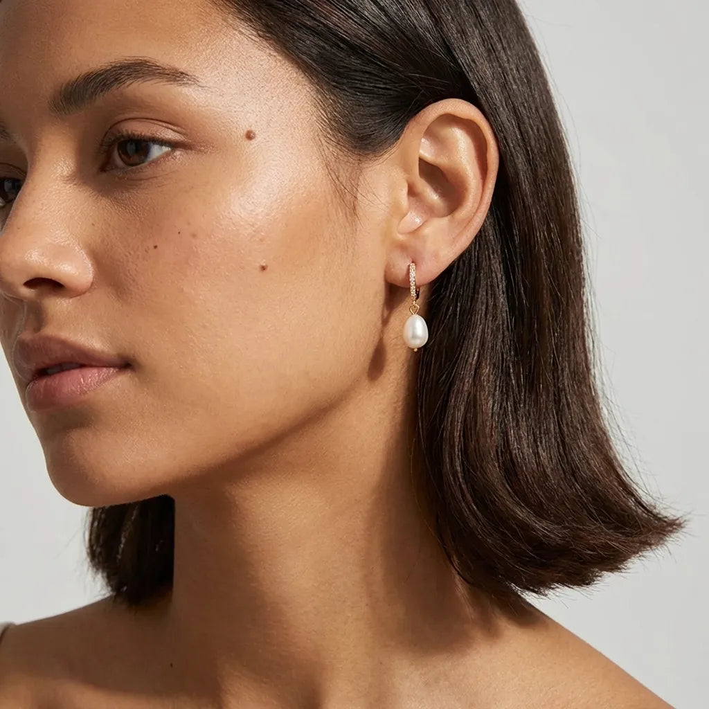 Baroque Pearl Hoops-Earrings-Yiyae-Yiyae
