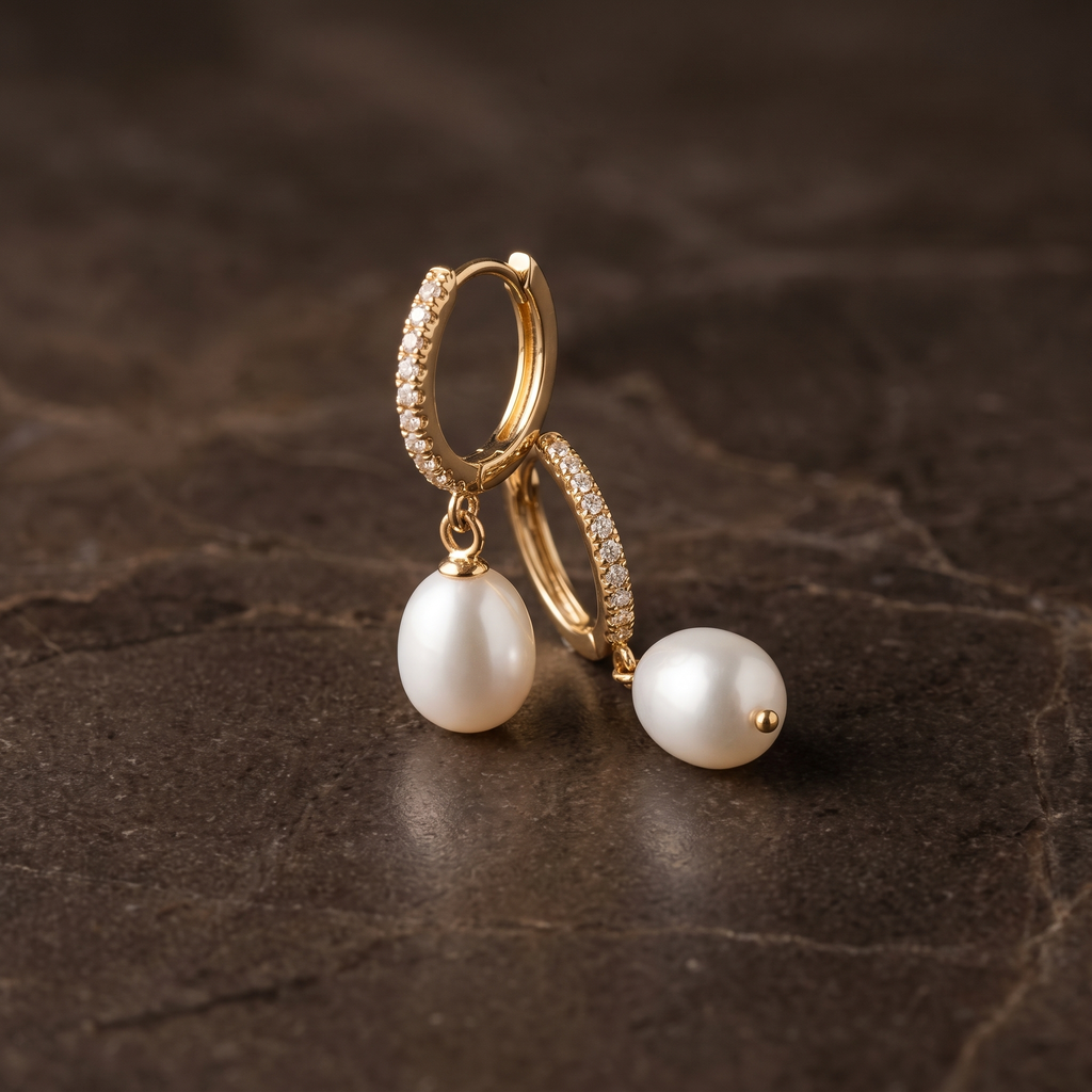Baroque Pearl Hoops-Earrings-Yiyae-Yiyae