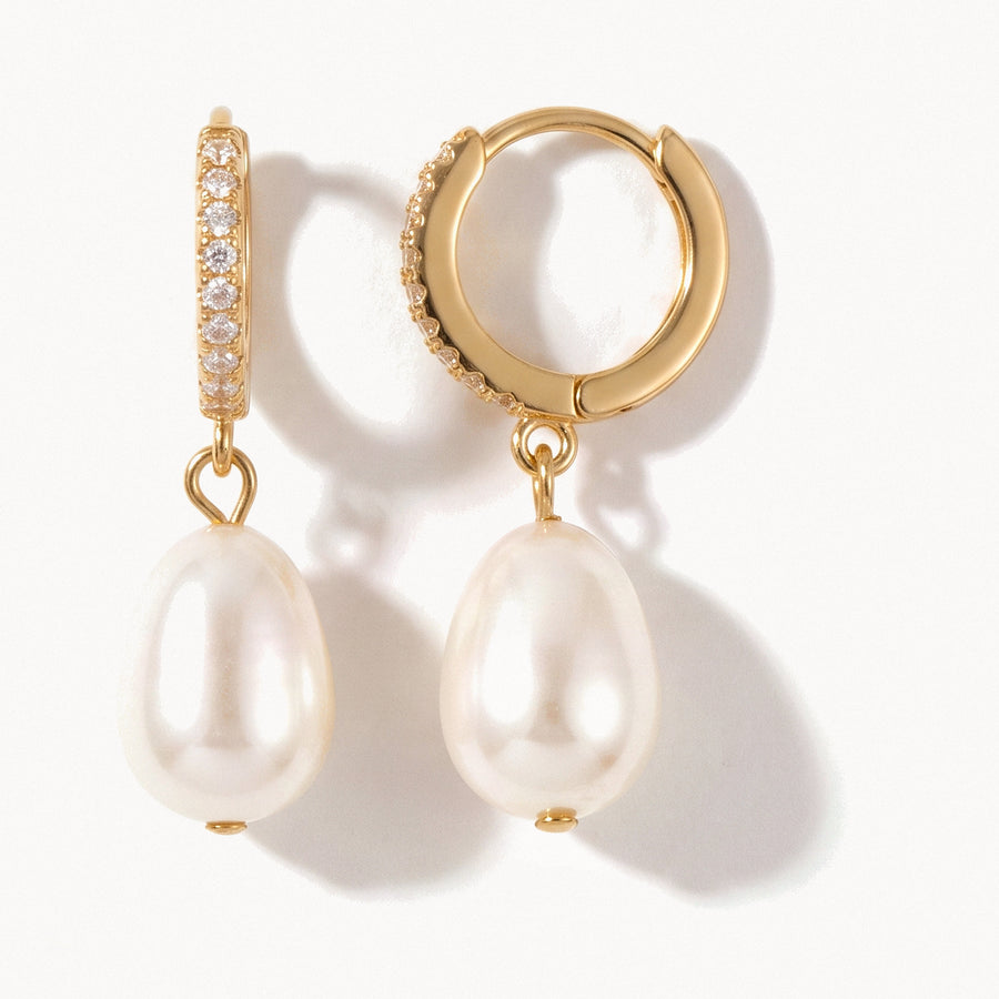 Baroque Pearl Hoops