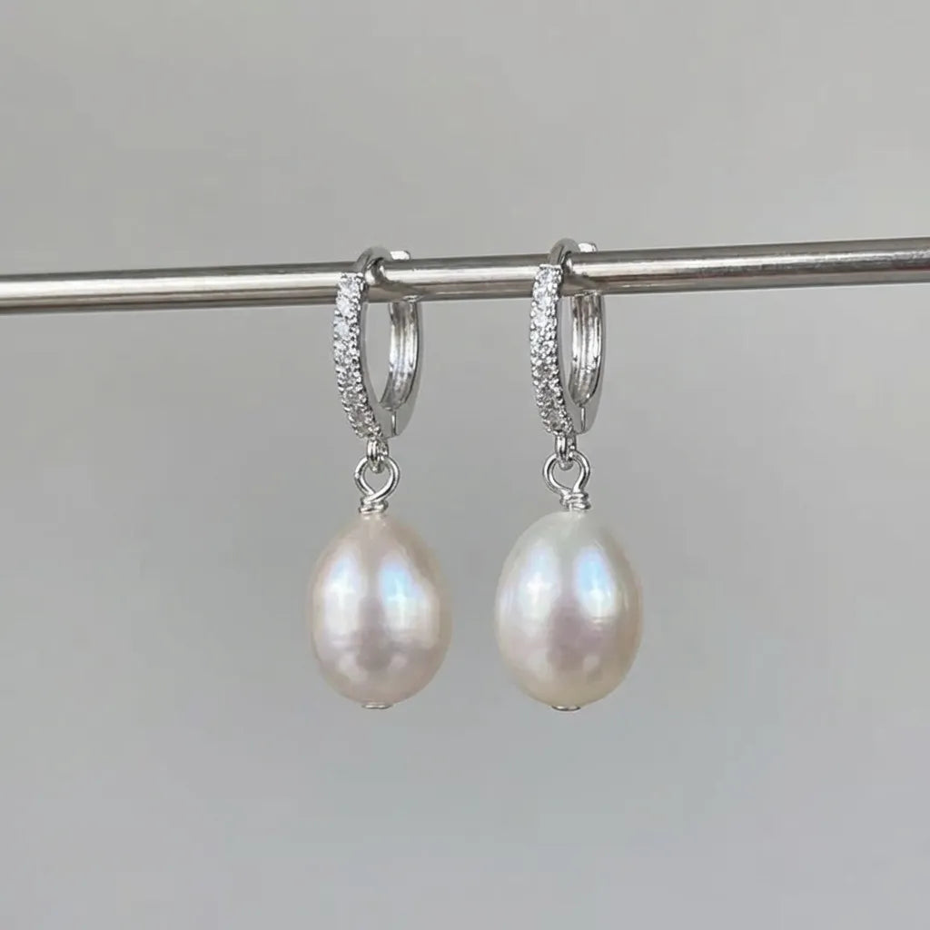 Baroque Pearl Hoops-Earrings-Yiyae-Silver-Yiyae