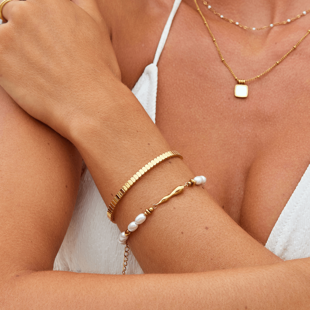 Beaded Edge Bangle-Bracelets-Yiyae-Yiyae