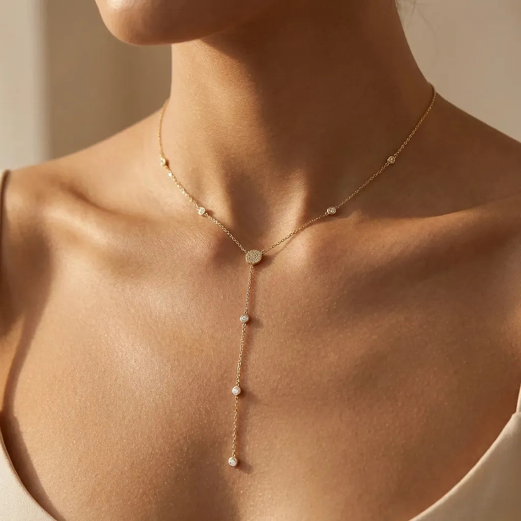 Beaded Lariat Necklace-Necklaces-Yiyae-Yiyae