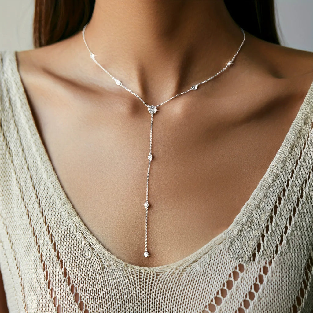 Beaded Lariat Necklace-Necklaces-Yiyae-Yiyae
