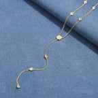 Beaded Lariat Necklace-Necklaces-Yiyae-Gold-Yiyae