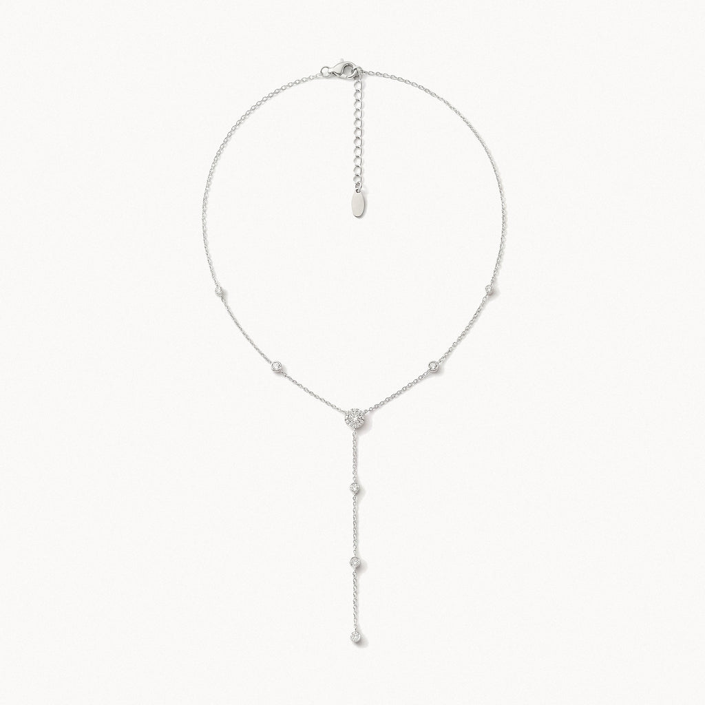 Beaded Lariat Necklace-Necklaces-Yiyae-Silver-Yiyae