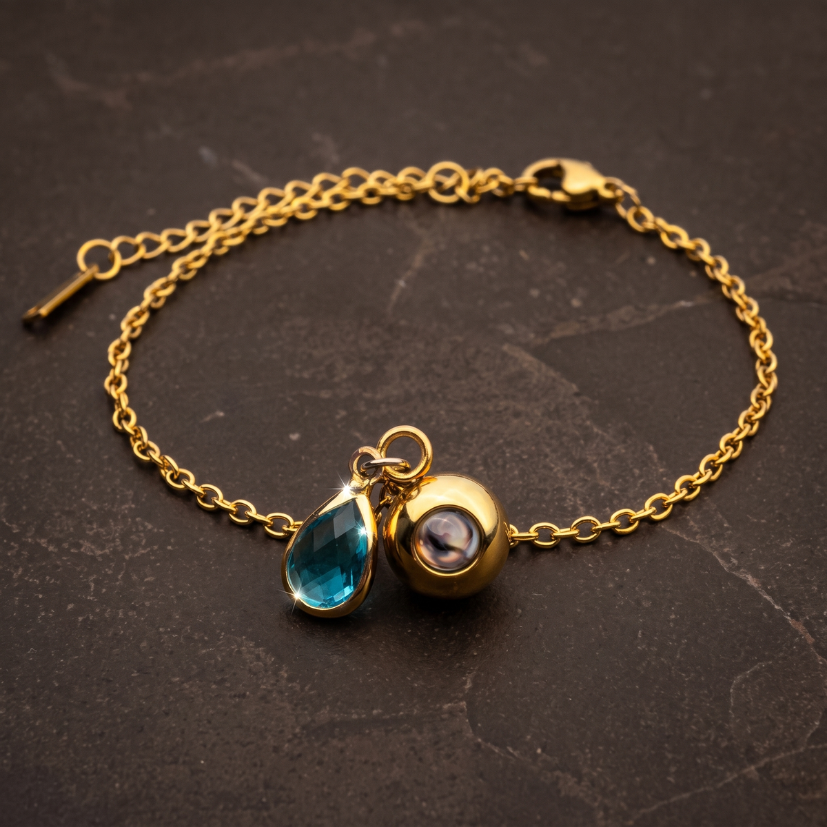 Birthstone Photo Bracelet-Bracelets-Yiyae-Yiyae
