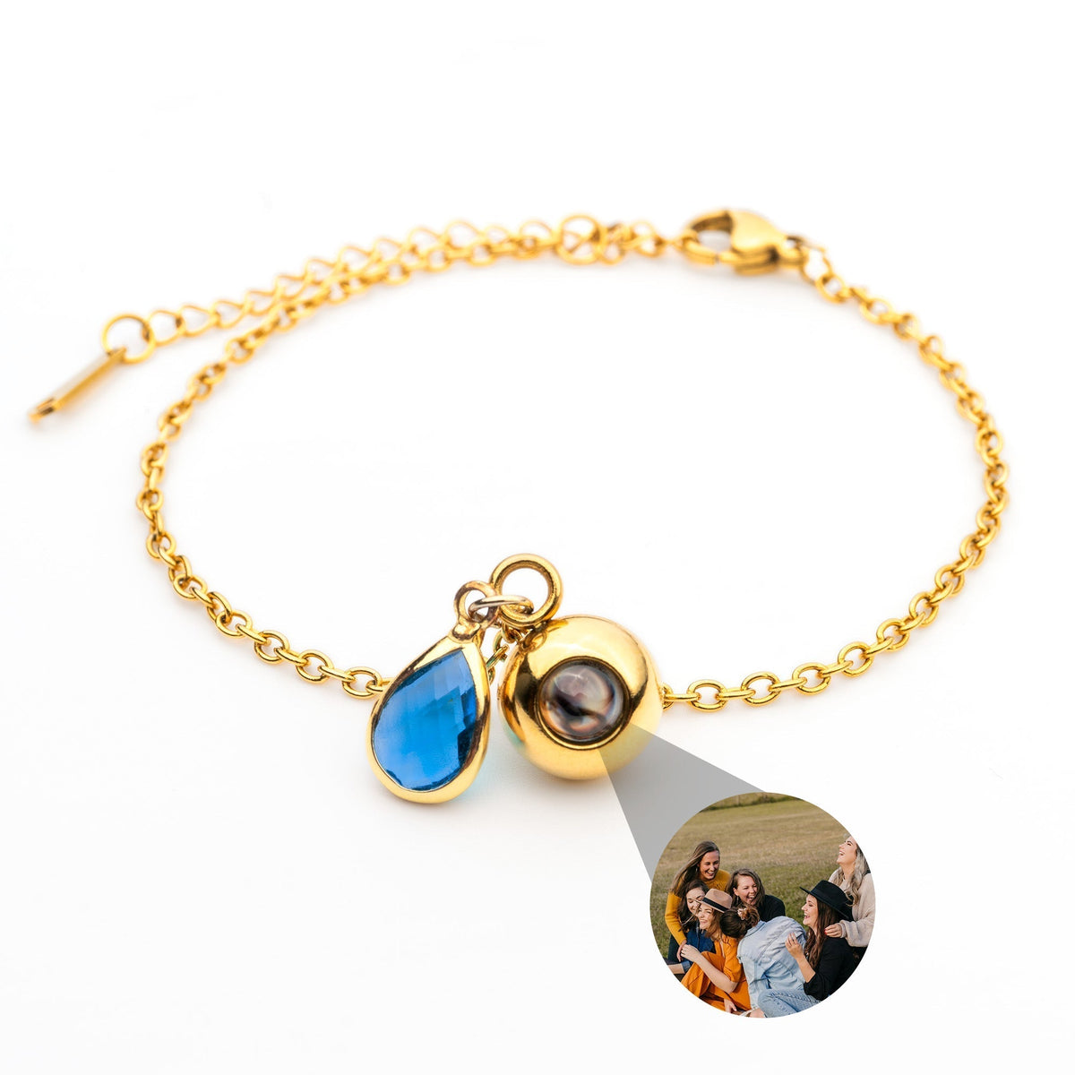 Birthstone Photo Bracelet-Bracelets-Yiyae-Gold-December - Tanzanite-Yiyae