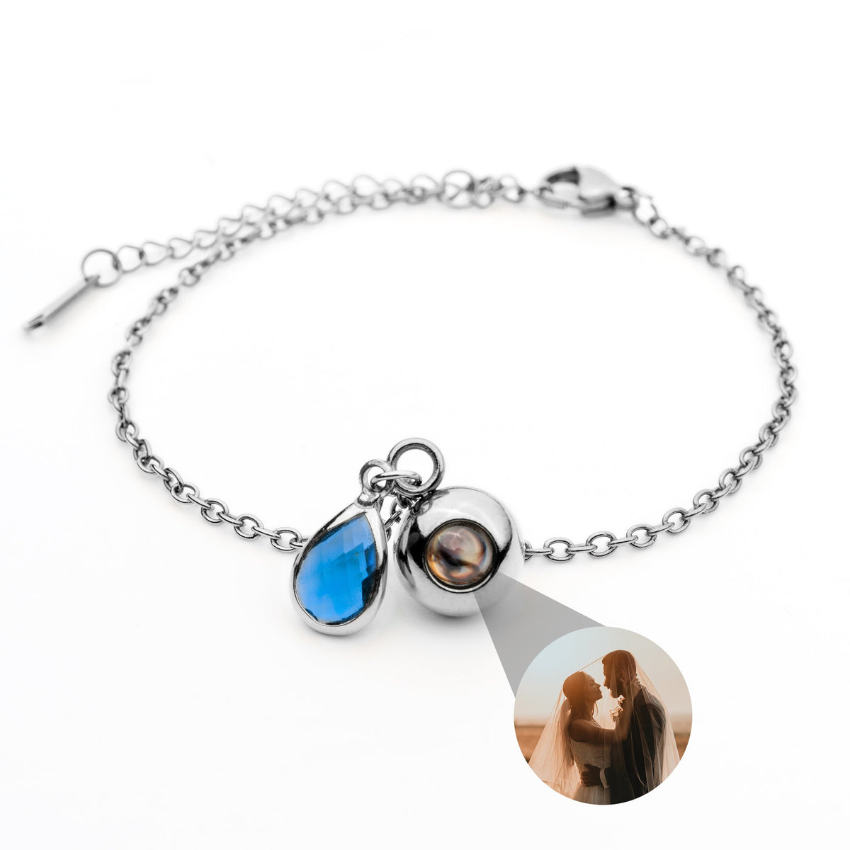 Birthstone Photo Bracelet-Bracelets-Yiyae-Silver-December - Tanzanite-Yiyae