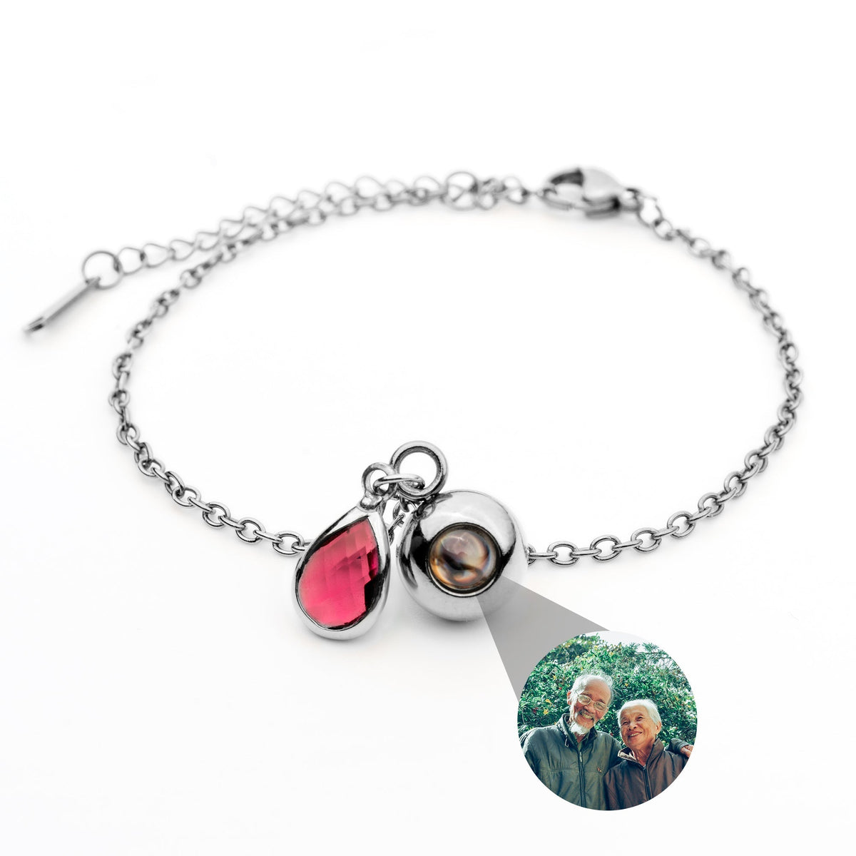 Birthstone Photo Bracelet-Bracelets-Yiyae-Silver-February - Amethyst-Yiyae