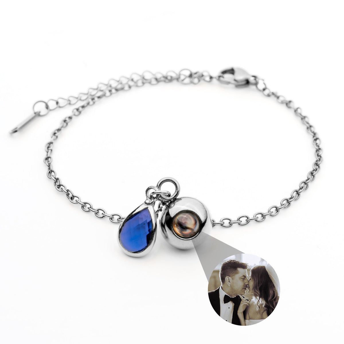 Birthstone Photo Bracelet-Bracelets-Yiyae-Silver-September - Sapphire-Yiyae