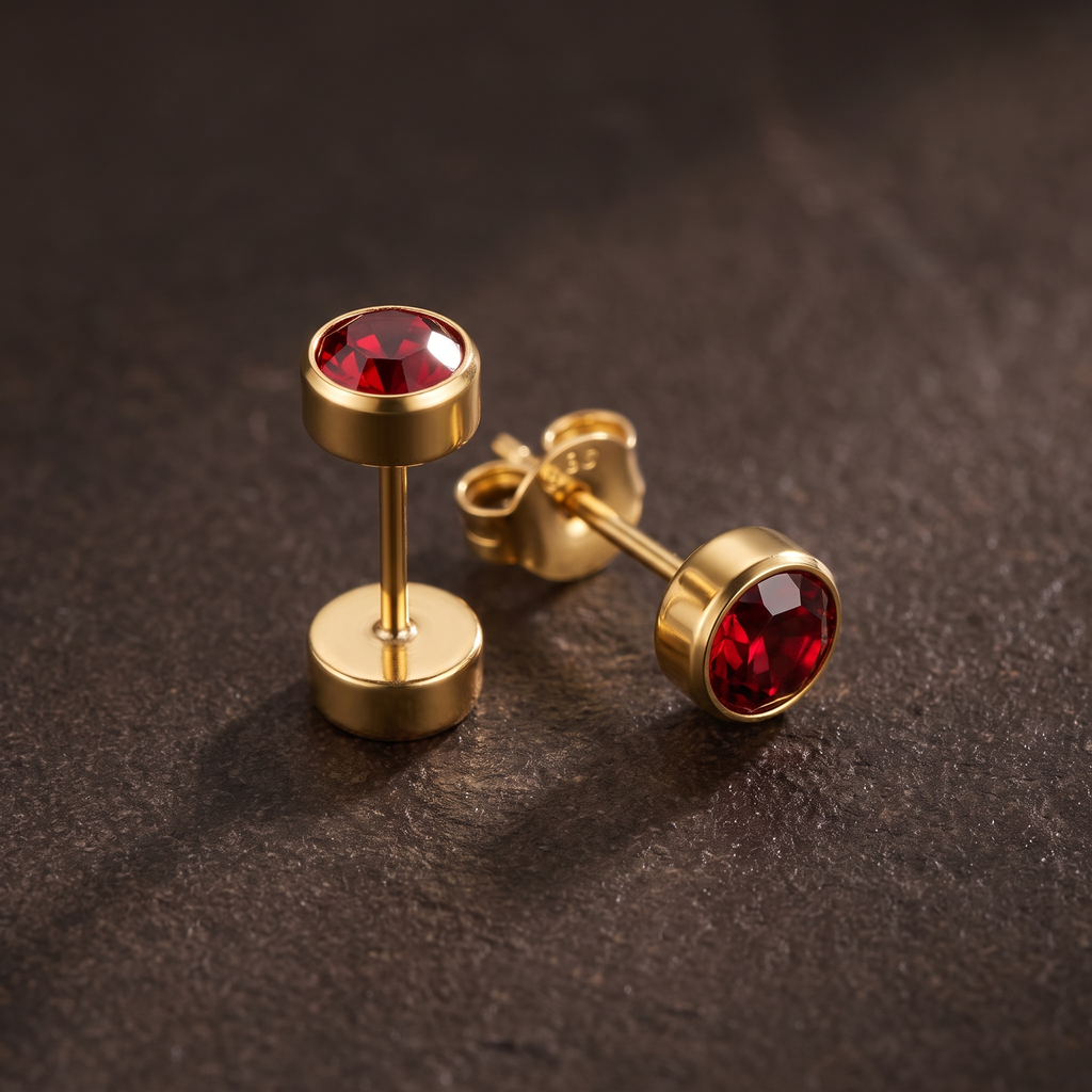 Birthstone Stud Earrings-Earrings-Yiyae-Yiyae