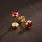 Birthstone Stud Earrings-Earrings-Yiyae-Yiyae