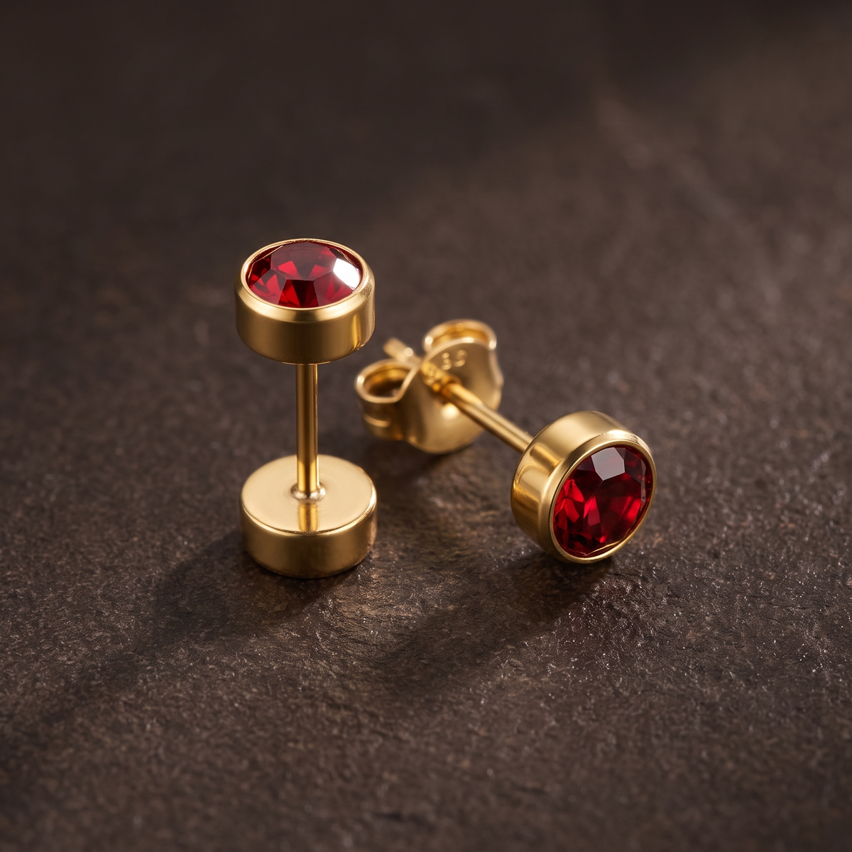 Birthstone Stud Earrings-Earrings-Yiyae-Yiyae