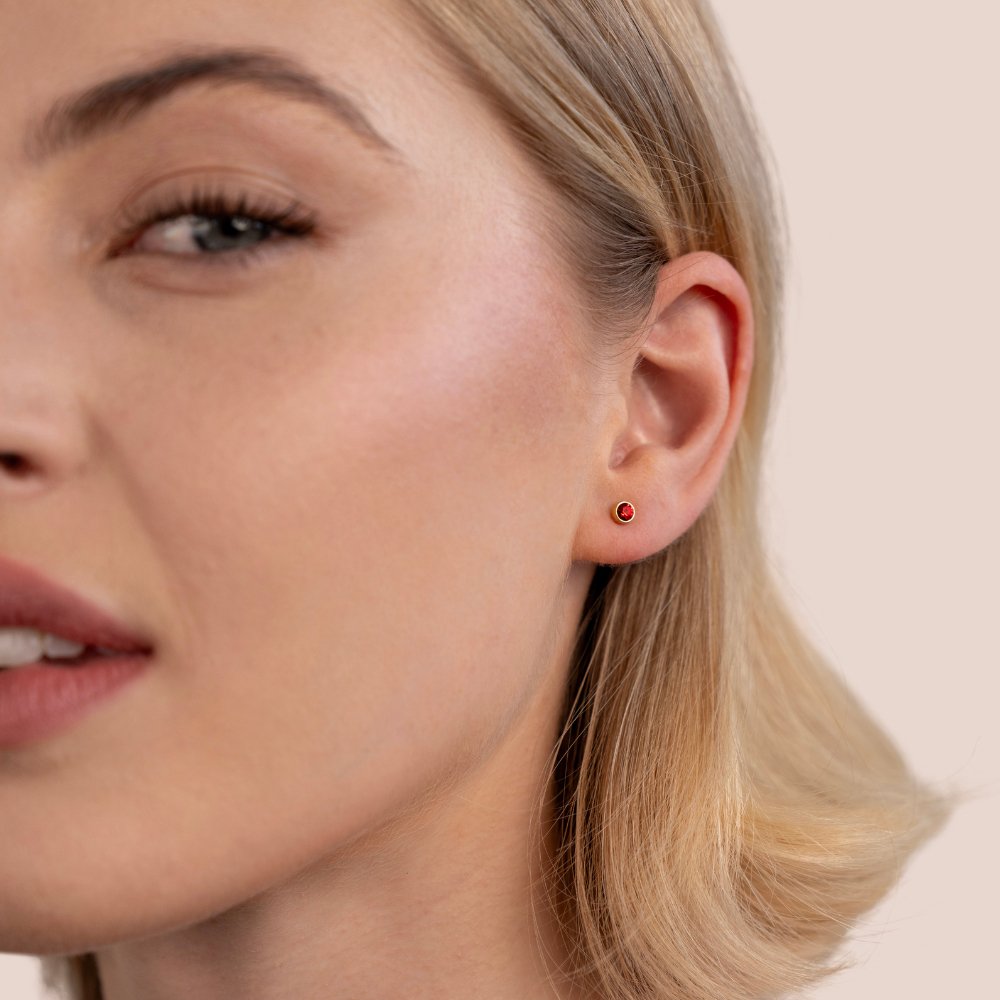 Birthstone Stud Earrings-Earrings-Yiyae-Yiyae