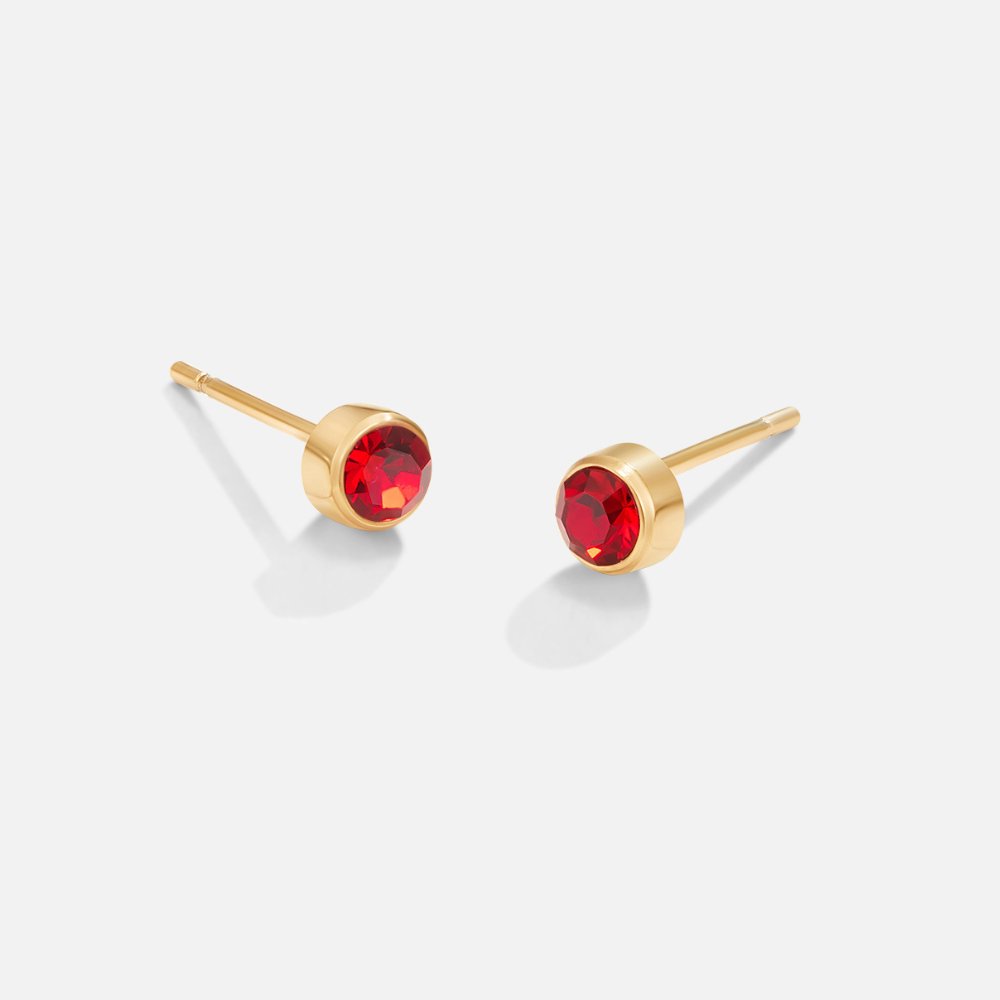 Birthstone Stud Earrings-Earrings-Yiyae-Yiyae