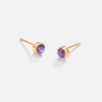 Birthstone Stud Earrings-Earrings-Yiyae-February-Yiyae