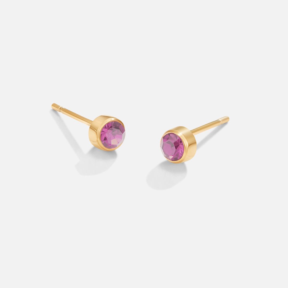 Birthstone Stud Earrings-Earrings-Yiyae-July-Yiyae