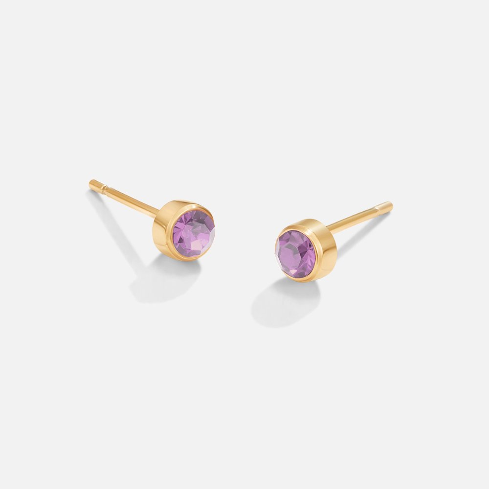 Birthstone Stud Earrings-Earrings-Yiyae-October-Yiyae