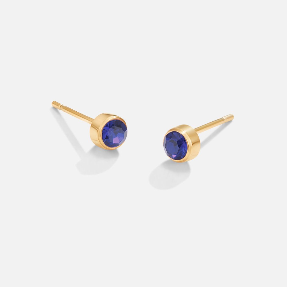 Birthstone Stud Earrings-Earrings-Yiyae-September-Yiyae