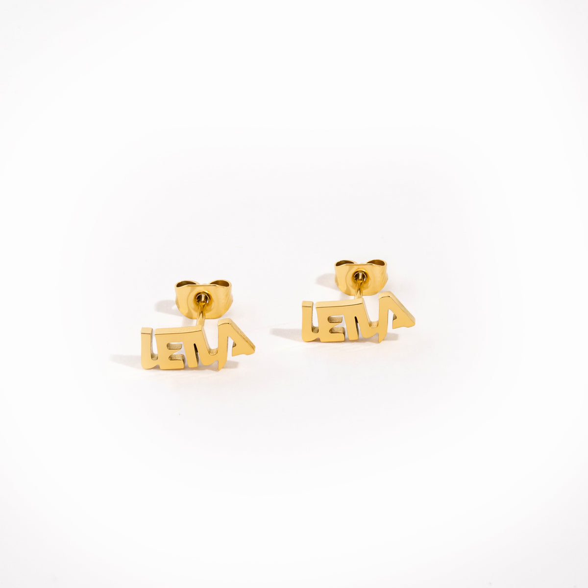 Block Name Stud Earrings-Earrings-Yiyae-Yiyae