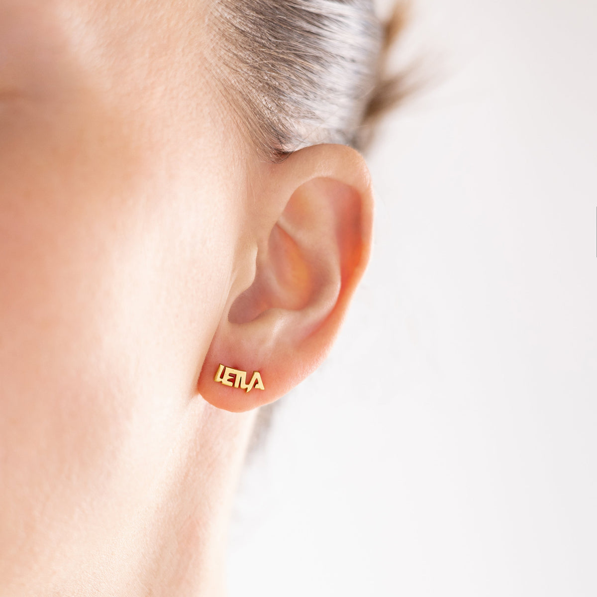 Block Name Stud Earrings-Earrings-Yiyae-Yiyae