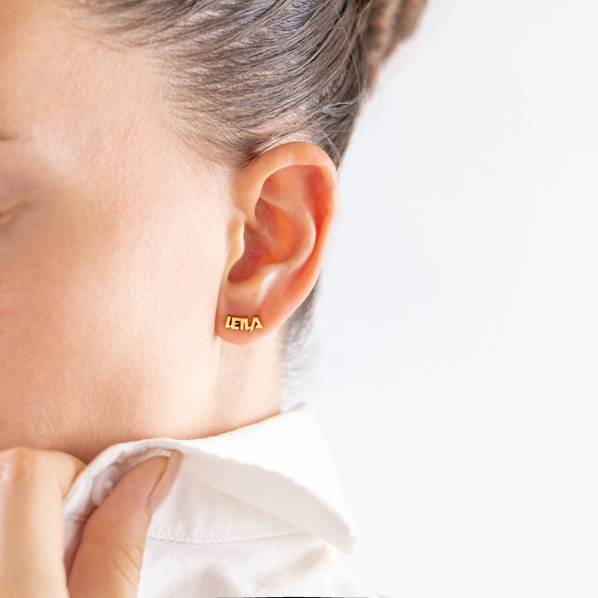 Block Name Stud Earrings-Earrings-Yiyae-Yiyae