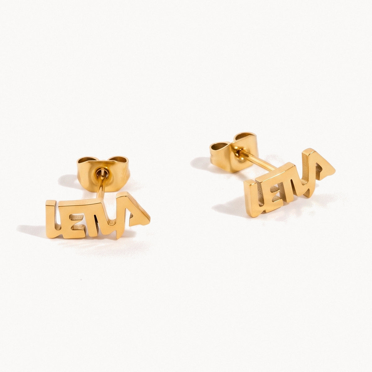 Block Name Stud Earrings-Earrings-Yiyae-Gold-Yiyae