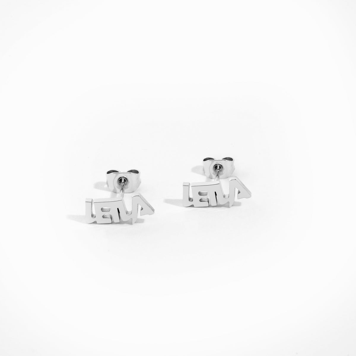 Block Name Stud Earrings-Earrings-Yiyae-Silver-Yiyae