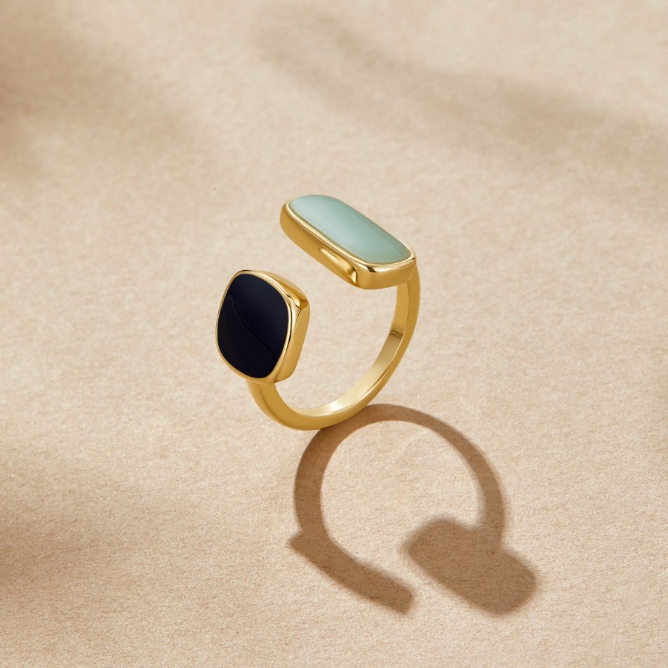 Blue Duo Stone Ring-Rings-Yiyae-Yiyae