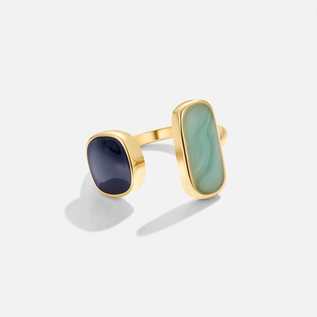 Blue Duo Stone Ring-Rings-Yiyae-Yiyae