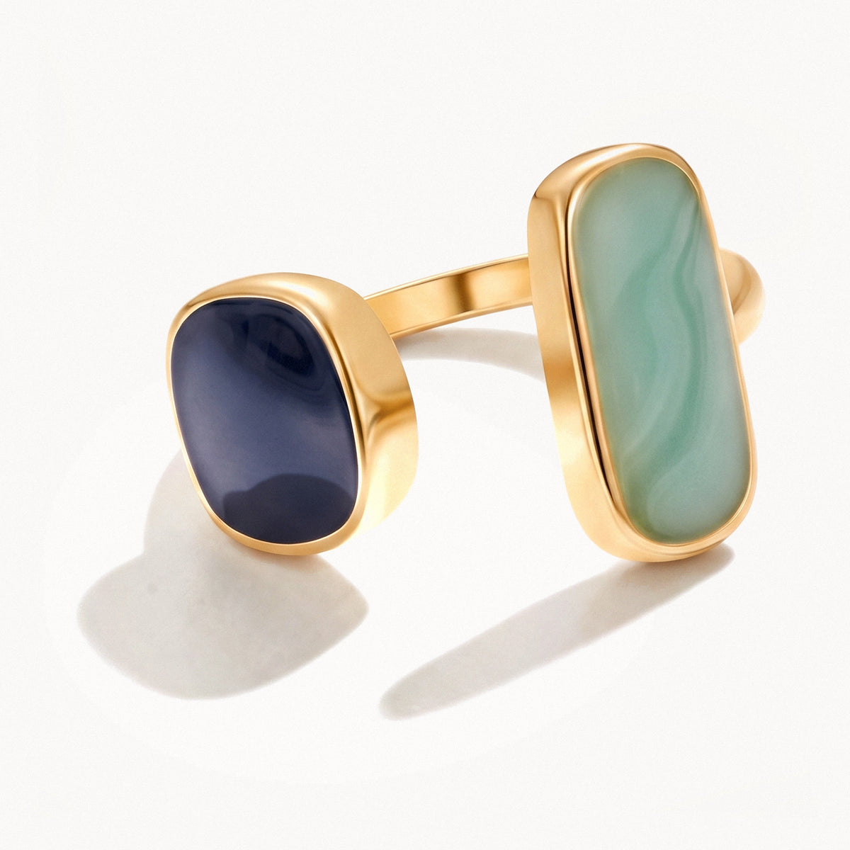 Blue Duo Stone Ring-Rings-Yiyae-US 5-7-Yiyae