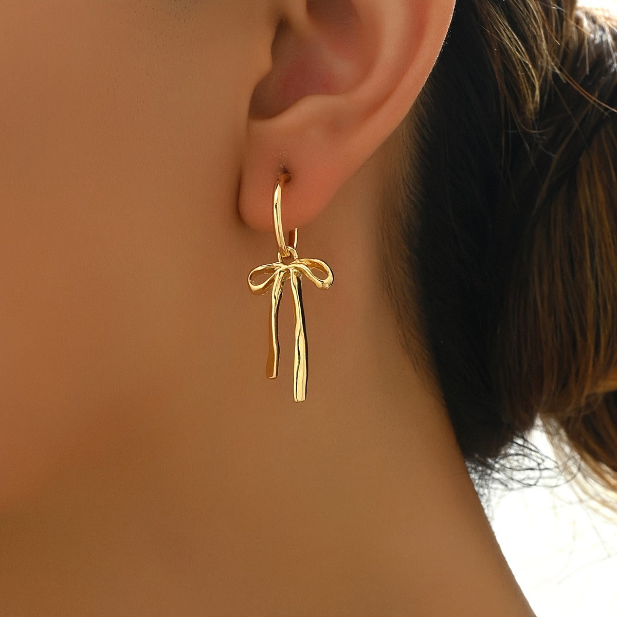 Bow Charm Earrings-Earrings-Yiyae-Yiyae