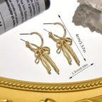 Bow Charm Earrings-Earrings-Yiyae-Yiyae