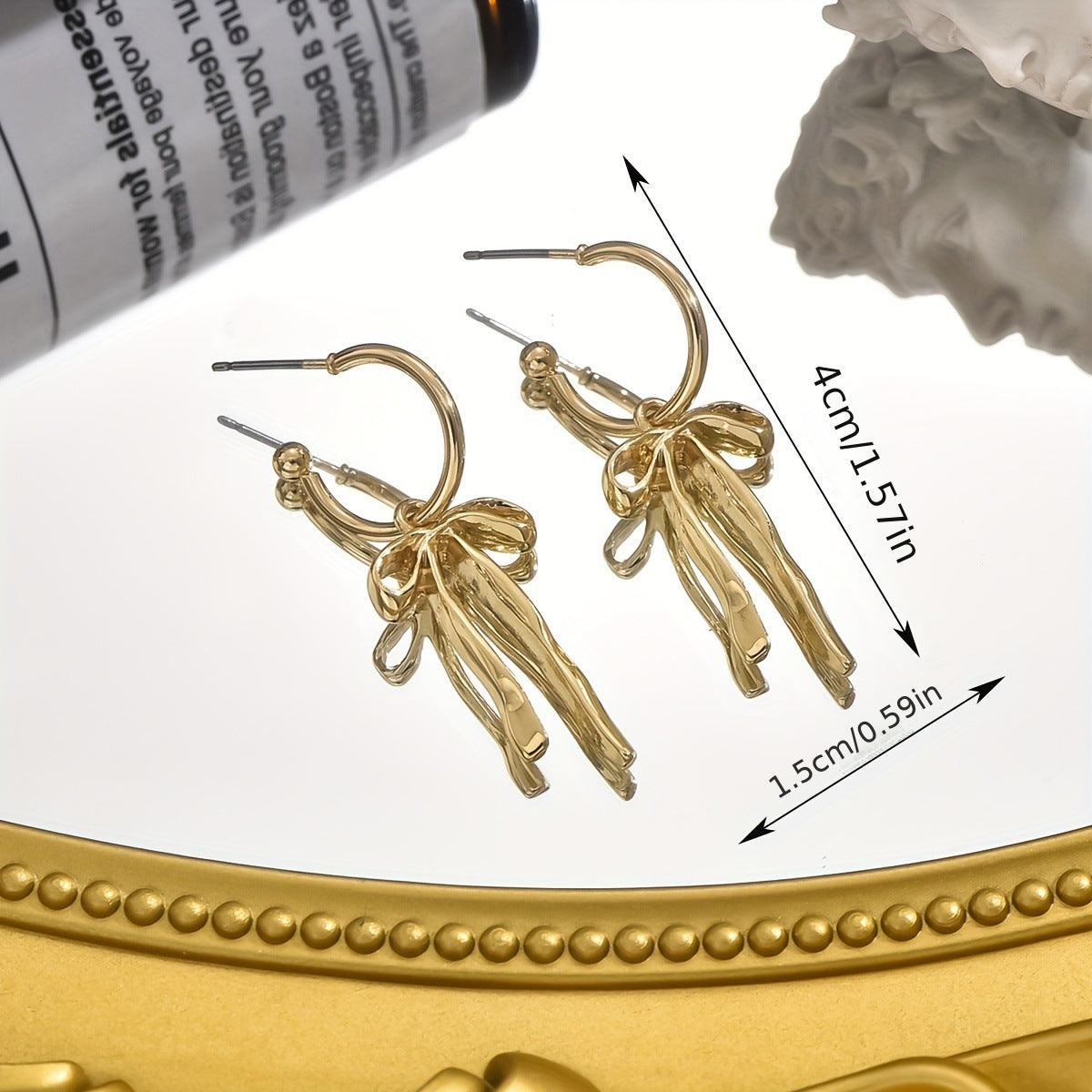 Bow Charm Earrings-Earrings-Yiyae-Yiyae