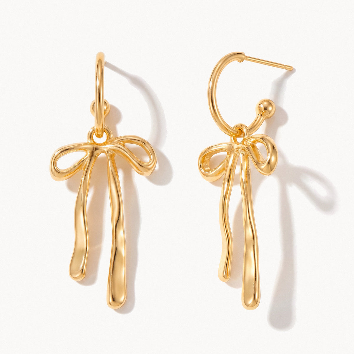 Bow Charm Earrings-Earrings-Yiyae-Gold-Yiyae