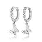 Butterfly Charm Hoops-Earrings-Yiyae-Yiyae
